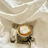 Stainless Steel Venice Mirror Mug Set with Saucer and Spoon