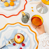Colorblock Embroidered Linen Placemats Set of 4