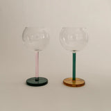 Mismatched Bilboquet Wine Glasses Set of 2