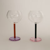 Mismatched Bilboquet Wine Glasses Set of 2
