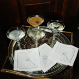 Shaken Martini Cocktail Napkins Set of 4