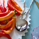 Wave Salad Servers Silver