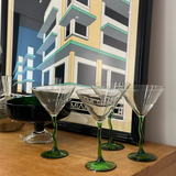 Vintage Squiggle Martini Glasses by Libbey Set of 4