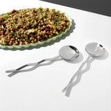 Wave Salad Servers Silver
