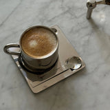 Stainless Steel Venice Mirror Mug Set with Saucer and Spoon