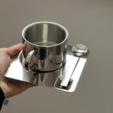 Stainless Steel Venice Mirror Mug Set with Saucer and Spoon