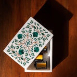 Malachite & White Mother of Pearl Inlay Box
