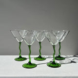 Vintage Squiggle Martini Glasses by Libbey Set of 4