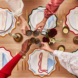 Colorblock Embroidered Linen Placemats Set of 4
