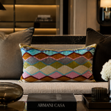 Silk Velvet Ikat Throw Pillow Cover