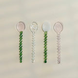 Handblown Glass Stirring Spoons Set of 4